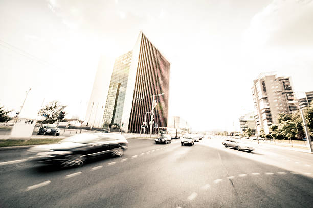istock Traffic in Vilnius financial district, Lithuania 503489892