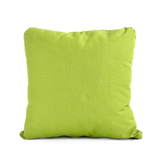 praça travesseiros e almofada verde, isolado no fundo branco - pillow cushion isolated bedding - fotografias e filmes do acervo