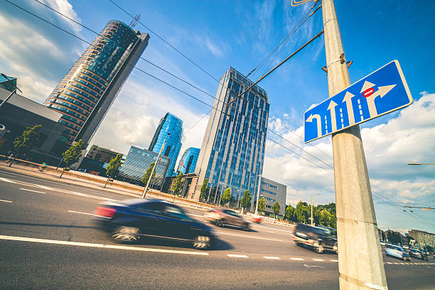 istock Traffic in Vilnius financial district, Lithuania 503490850