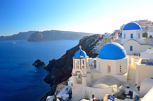 istock Famous Santorini blue dome churches at Oia, Santorini, Cyclades, 503490853