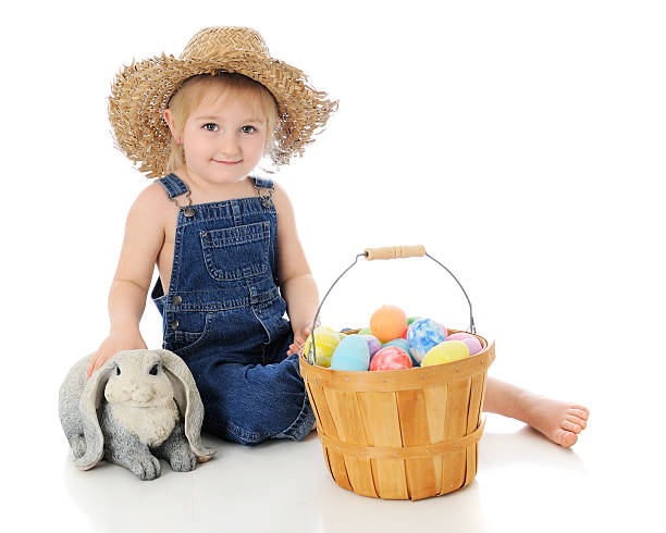 istock Smiling Easter Farm Girl 503491270
