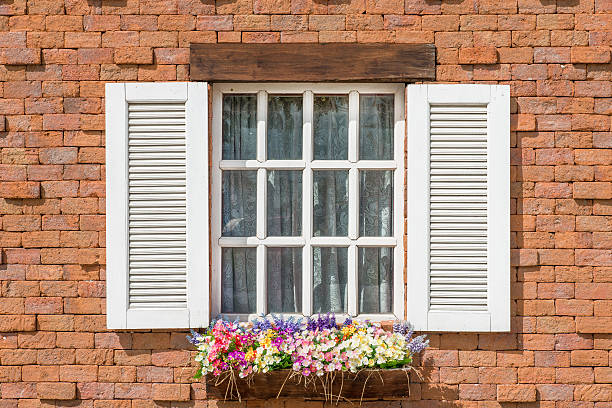istock European style window and flower pot 503492216