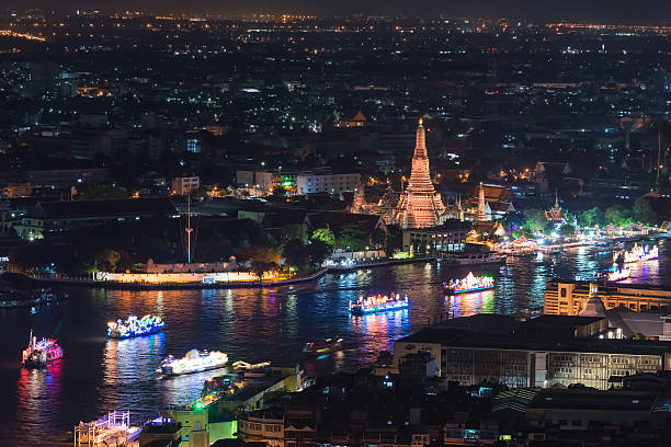 istock Wat arun under loy krathong day ,Thailand 503492434