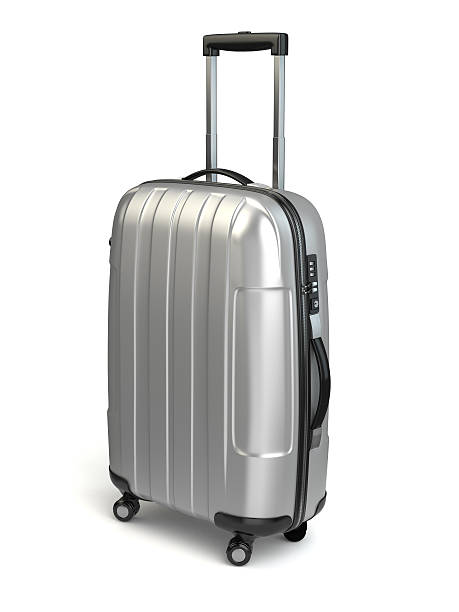istock Luggage, Aluminium suitcase on white isolated background. 503492631