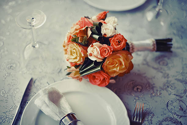 istock Bridal bouquet  in restaurant. 503492799