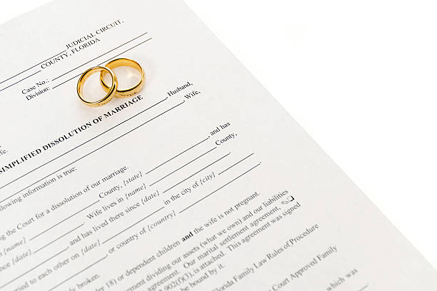 istock Divorce Form With Double Wedding Rings 503493329