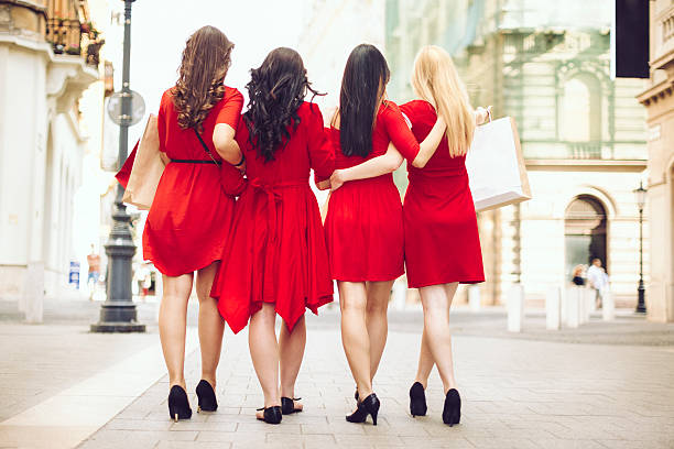 Women In Red Stock Photo - Download Image Now - Red, Women, Only Women -  iStock
