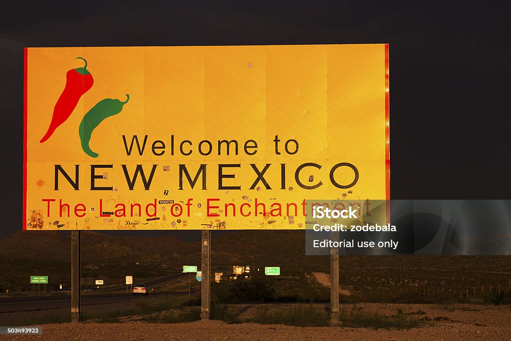 Bem-vindo ao Sinal de estrada do Novo México, EUA - Royalty-free Alfalto Foto de stock