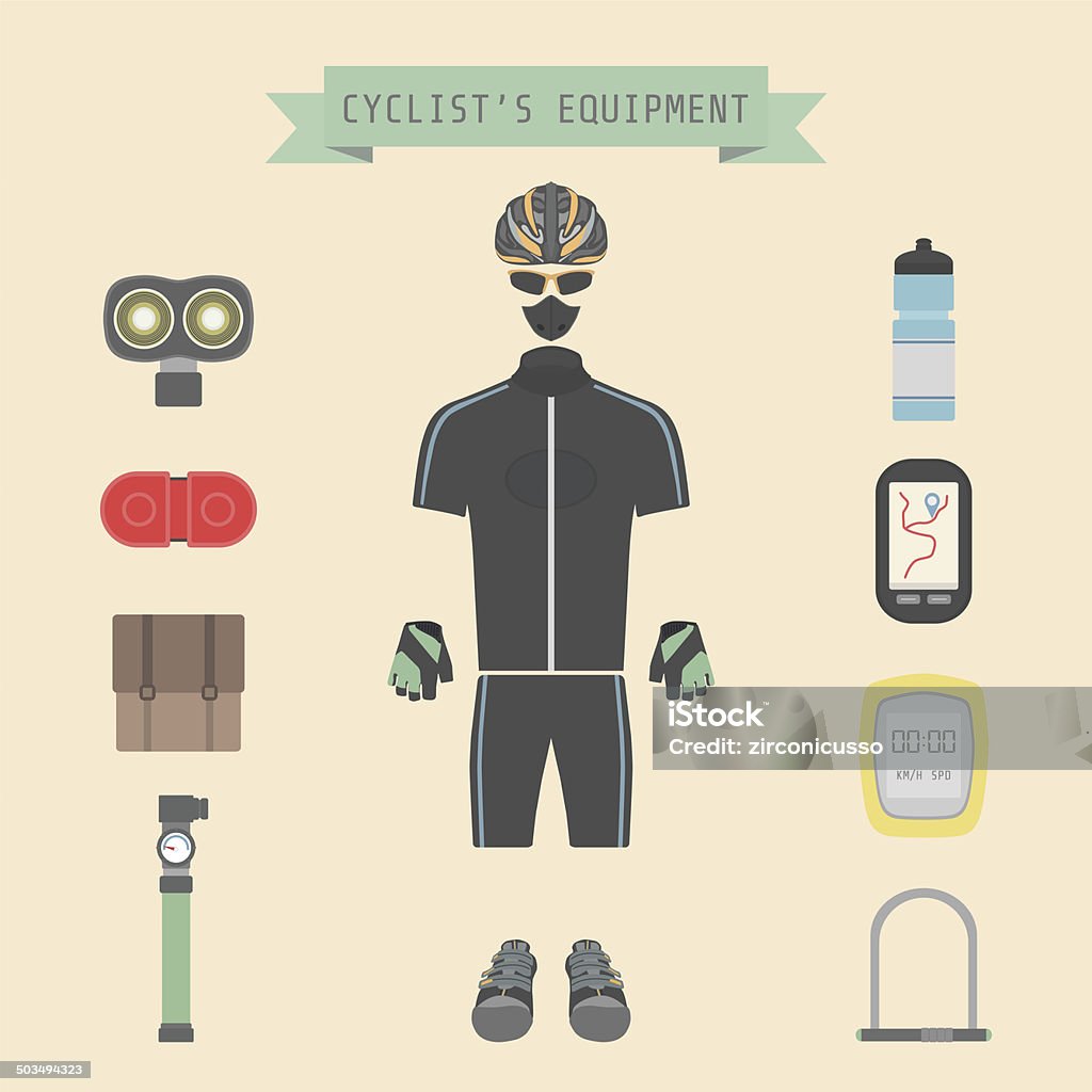 Equipamento de Ciclista - Royalty-free Acessório Ilustração de stock