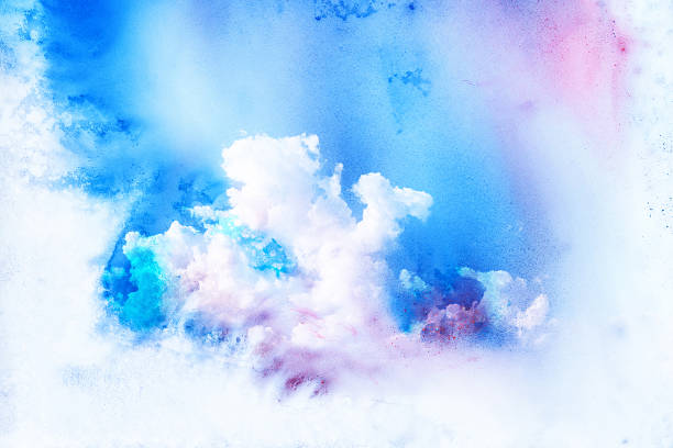 Watercolor illustration of cloud.