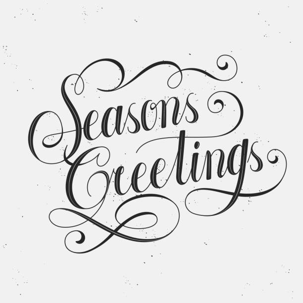 seasons greetings calligraphy vector art illustration
