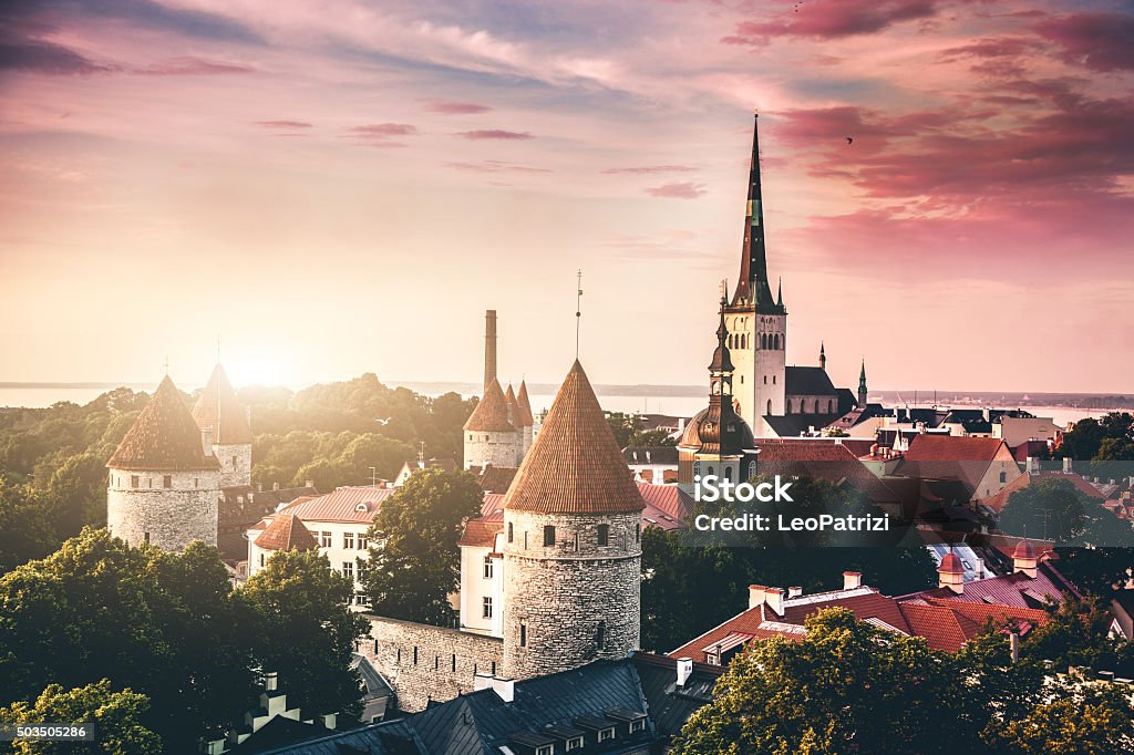 Tallinn aerial Old Town cityscape Tallinn aerial Old Town cityscape, Estonia. Tallinn Stock Photo