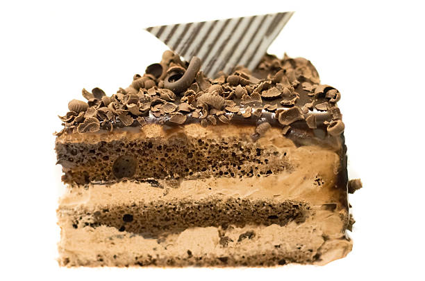 Yummy triple layeredchocolate cake stock photo