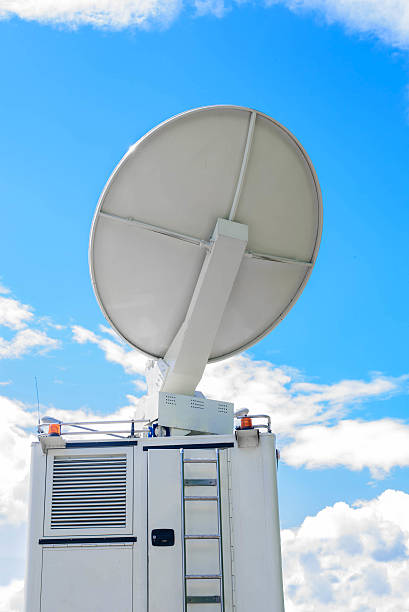 istock Satellite Dish on Mobile DSNG on Blue Sky 503509166