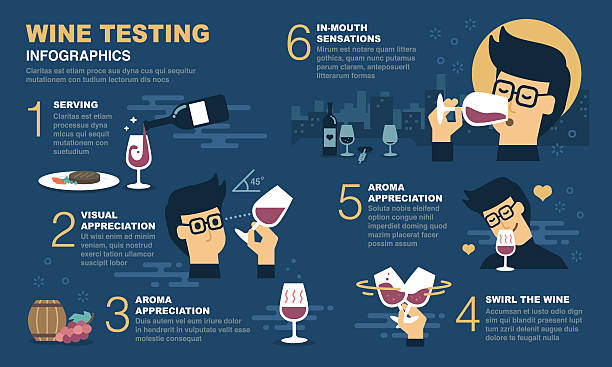 Wine tasting Infographic Wine tasting Infographic wine tasting stock illustrations