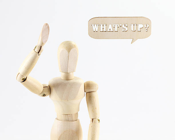 istock Wooden puppet Whats up word 503511974