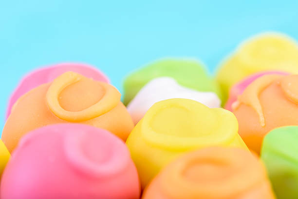 Fondant Candies On Turquoise Background