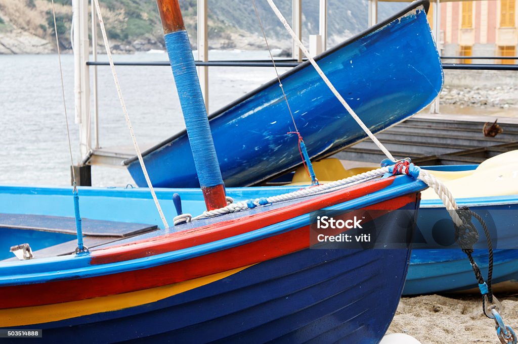 old fishing boat detail ol old fishing boat on the beach in sestri levante Bay Horse Stock Photo