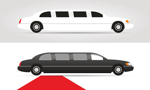 limousines vector art illustration