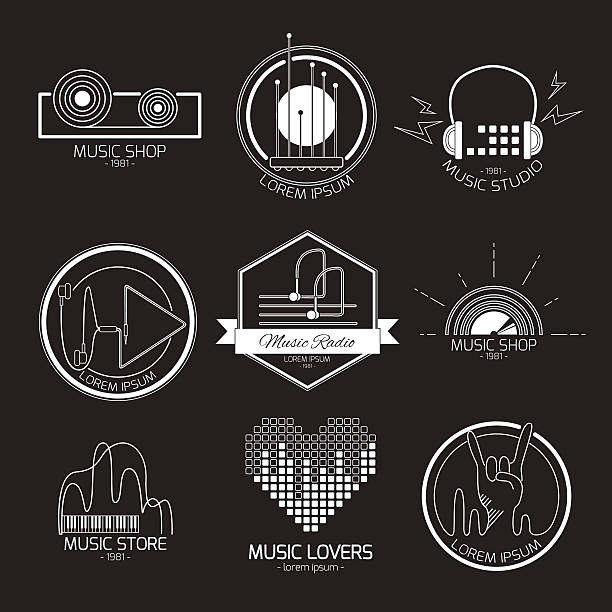 музыка организма - track headphones music sheet music stock illustrations