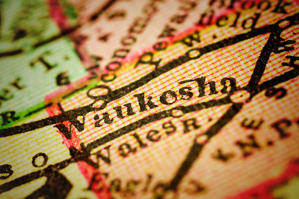 istock Waukesha, Wisconsin on an Antique map 503518346