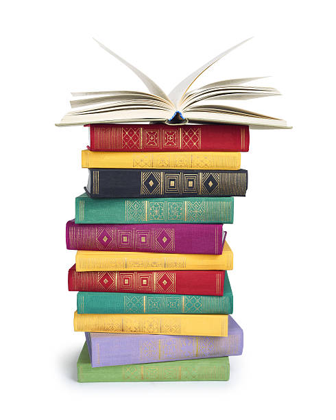 istock stack of vintage books with open top 503518822