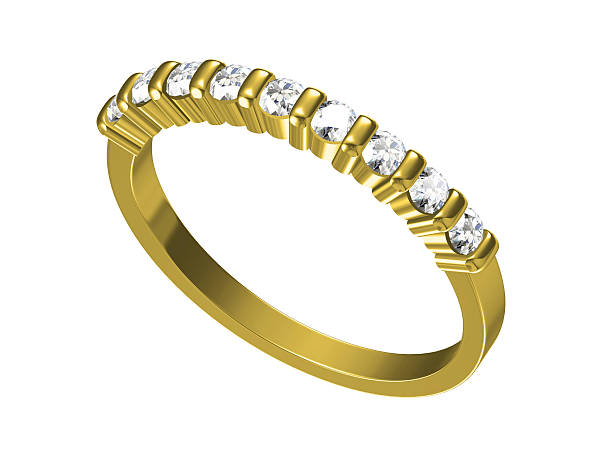 istock Diamond wedding rings on white background 503519354