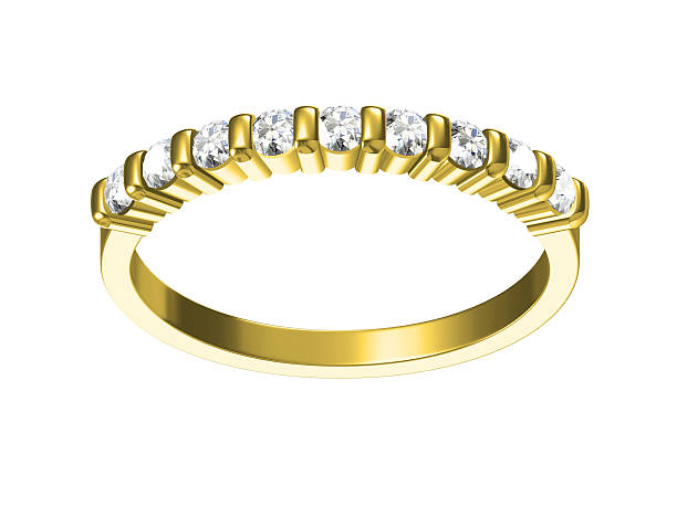 istock Diamond wedding rings on white background 503519374