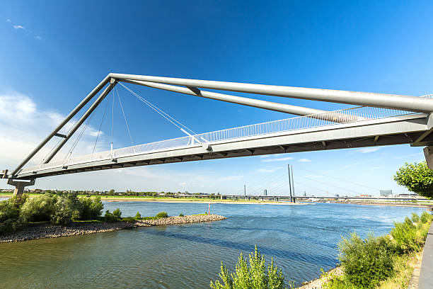 Bridge in Duesseldorf with Rhine River