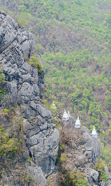 istock white pagoda on the mountain, Thailand 503520258
