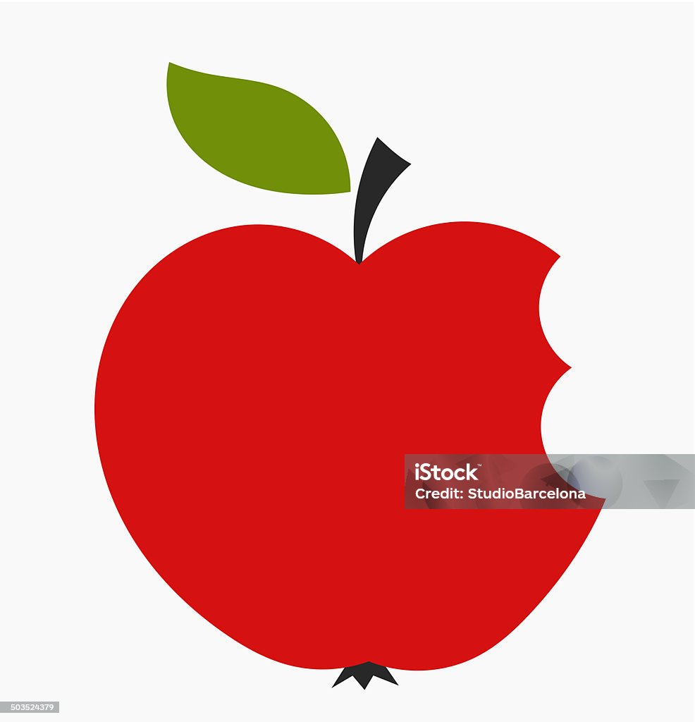 Apple bite Bitten red apple icon. Vector illustration Apple - Fruit stock vector