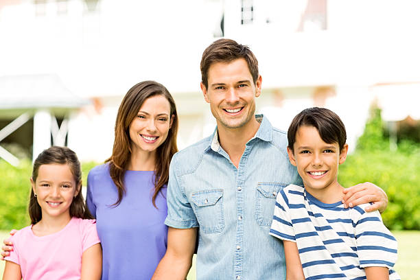 istock Happy Young Family In Garden 503524621