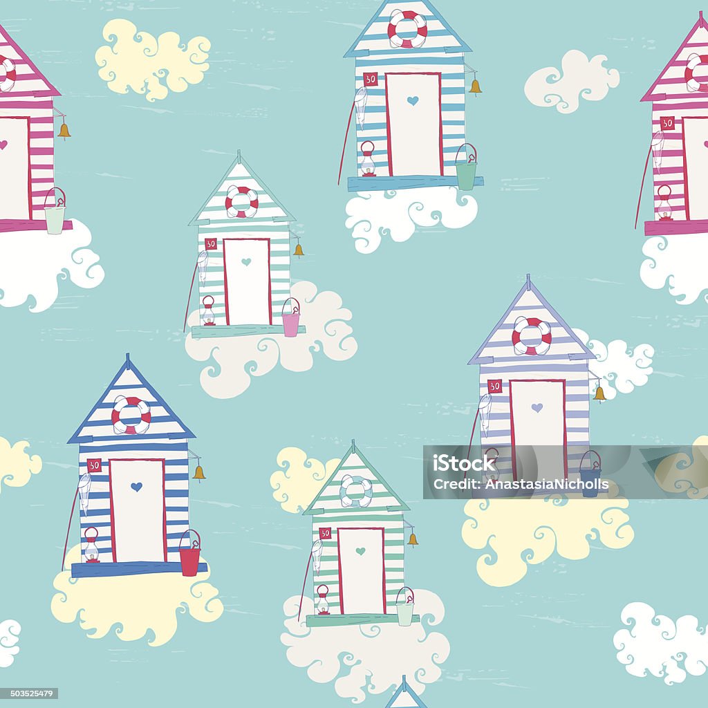 Colorful Beach Hut Vector seamless pattern Colorful Beach Hut Vector seamless pattern. Eps 10. Architecture stock vector