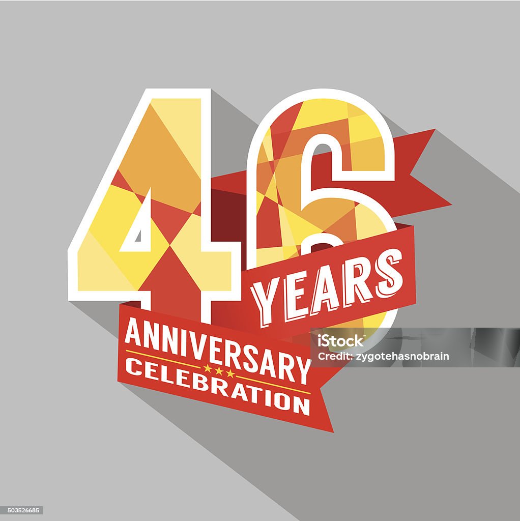 46 ème anniversaire fête Design - clipart vectoriel de 45-49 ans libre de droits