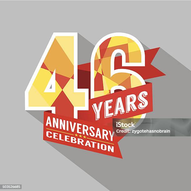 46 Ème Anniversaire Fête Design Vecteurs libres de droits et plus d'images vectorielles de 45-49 ans - 45-49 ans, Festivité, Anniversaire d'un évènement