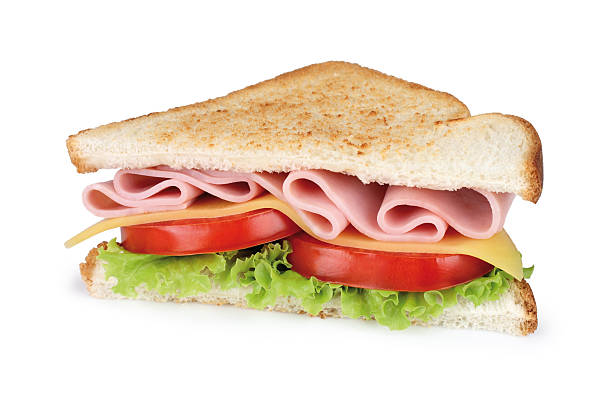sandwich ham and cheese sandwich on white background ham and cheese sandwich stock pictures, royalty-free photos & images