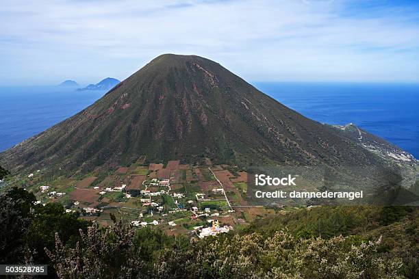 Italian Aeolian Islands Mountain Volcano In Sicily Stock Photo - Download Image Now - Salina - Sicily, Alicudi Island, Filicudi