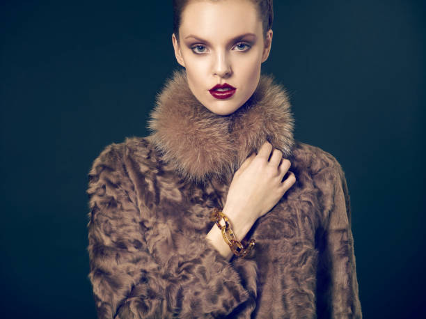 A cute girl with a fur collar