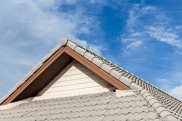 istock Roof on a background of blue sky 503532272