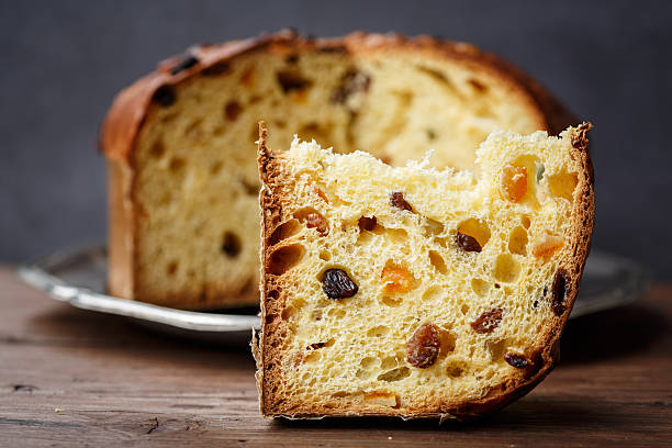 panettone - fruitcake christmas christmas cake food stock-fotos und bilder