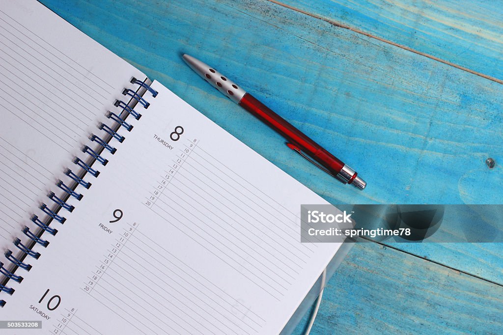 Planner and pen Advice Stock Photo