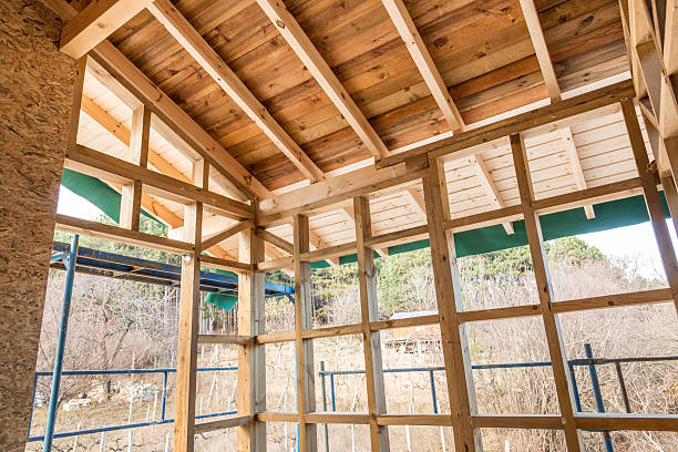 istock Wooden frame of a new house under construction 503533278