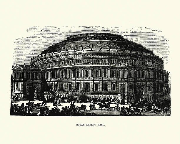 ilustrações de stock, clip art, desenhos animados e ícones de vitoriano londres-royal albert hall - national concert hall