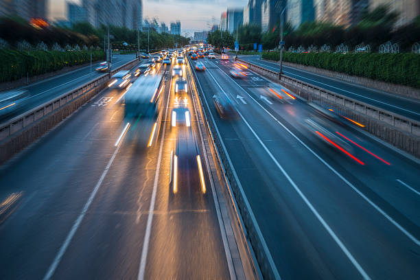 istock Urban highway traffic at night 503538732