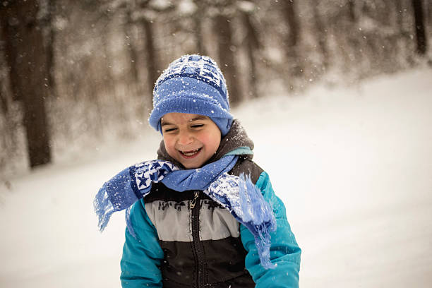 istock Little boy and the snow 503538748