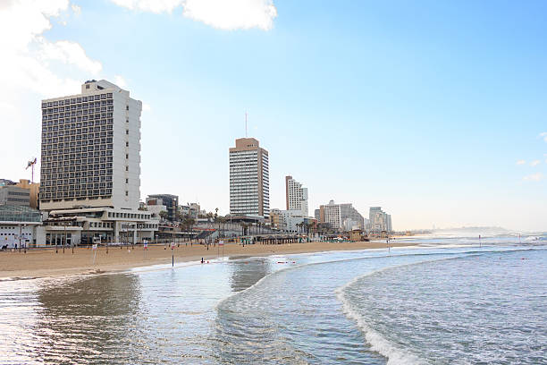 istock Water line on the beach in Tel Aviv 503541190