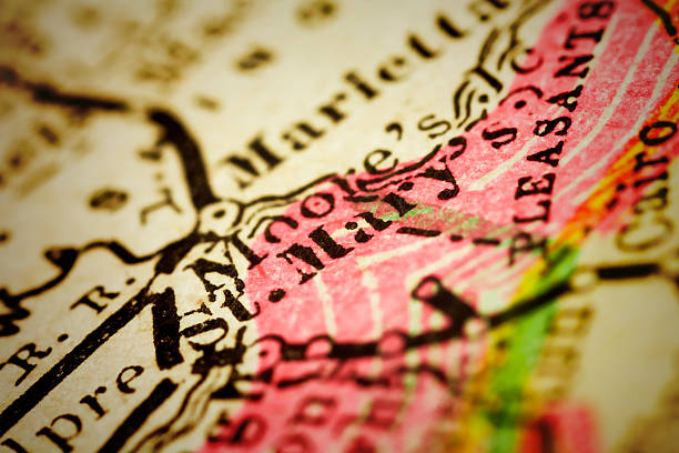 istock St. Marys, West Virginia on an Antique map 503555956