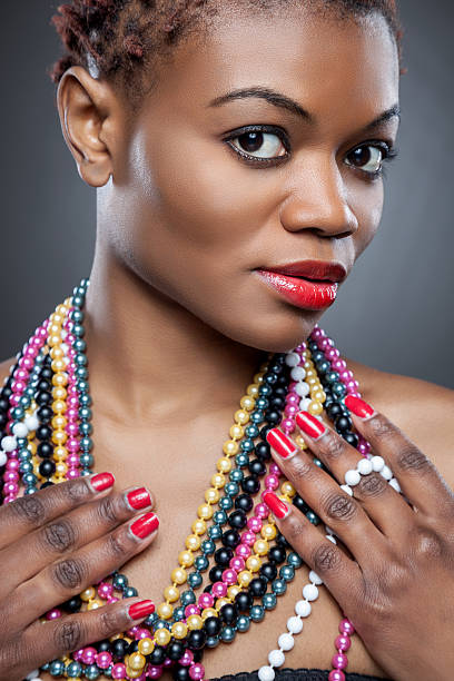 istock Black beauty with short spiky hair 503556878