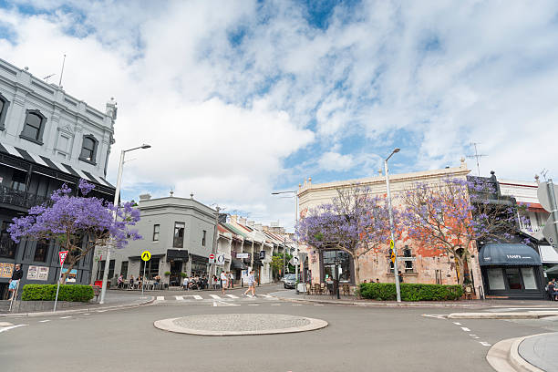 Five Ways Paddington Sydney Sydney, Australia - November 8, 2015: Five Ways junction of Paddington, Australia during a sunny spring day. Some people walking while some others are sitting at the cafes and enjoying their sunday. Paddington is a popular neighbourhood in Sydney. editorial architecture famous place local landmark stock pictures, royalty-free photos & images