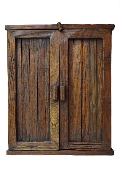 istock Wooden brown cabinet 503558818